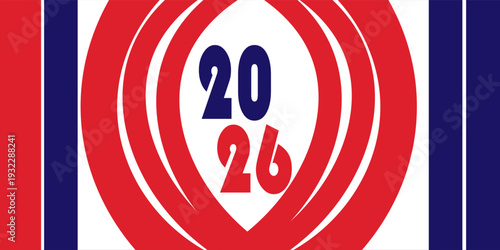 2026 Football " Soccer" World cup with color Flags of the Co-Host Flags of USA "America", Canada, and Mexico. banners with red green blue shapes for world cup 2026 background