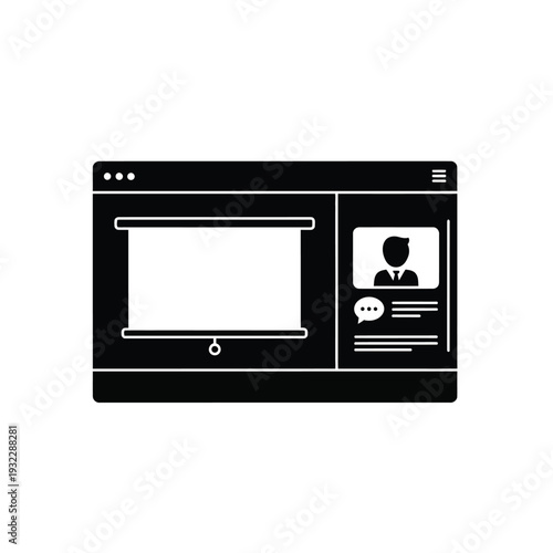 Black and white conferencing interface conference screen