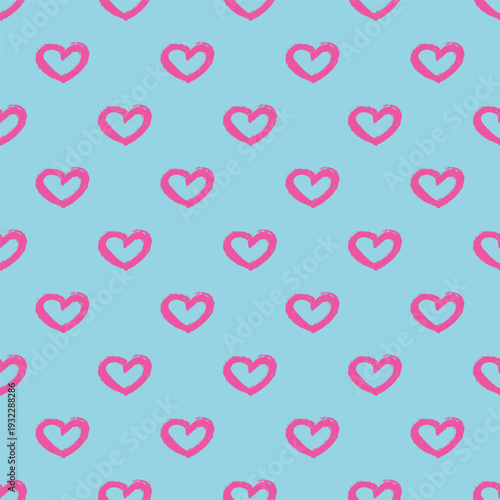 Seamless pattern with hand drawn heart doodle for decorative print, wrapping paper, greeting cards and fabric