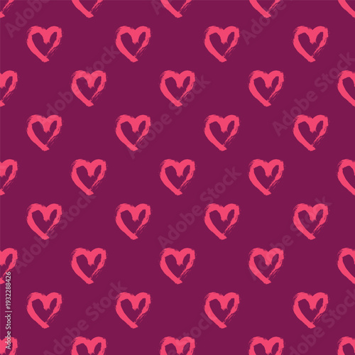Seamless pattern with hand drawn heart doodle for decorative print, wrapping paper, greeting cards and fabric