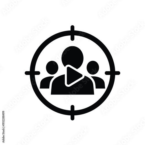 Black and white of people in a target crosshair