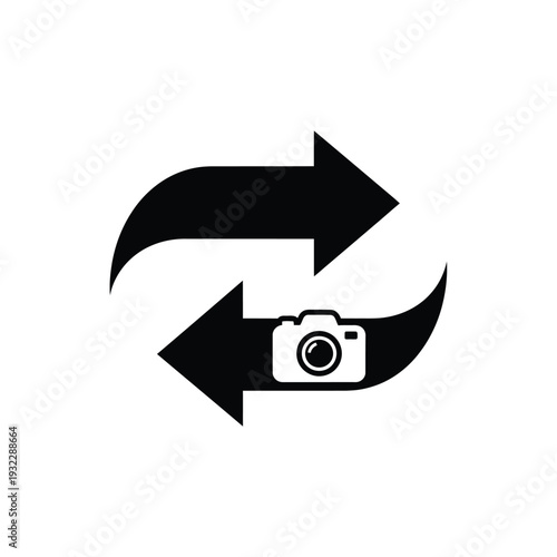 Black arrows camera swap exchange switch