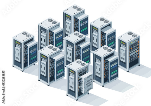 Server rack cluster for data center and cloud computing infrastructure - high-performance computing