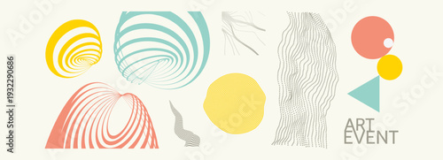 Abstract digital waveform. Sound wave of deformed stripes. The round element. Dynamic effect. Optic art. Geometric design. Illustration for brochure, poster, cover, card, presentation, flyer or banner