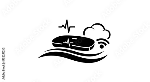 medical device icon, health monitoring symbol
