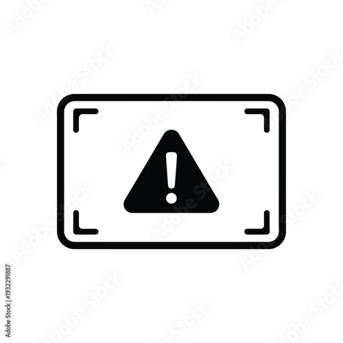 Black warning sign on white background with rectangular border Free Download Black warning sign on white background with rectangular border - GFXLoad