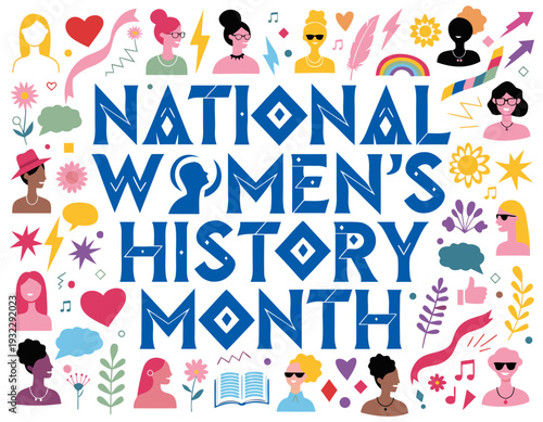 National Women’s History Month Awareness Vector Illustration