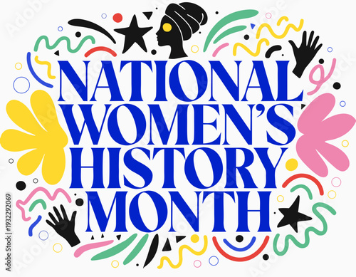 NATIONAL WOMEN'S HISTORY MONTH vector illustration isolated on white background
