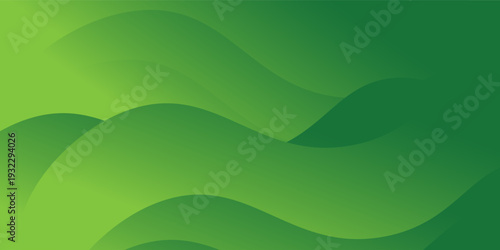 Abstract Green Background with Smooth Gradient Waves. Elegant Fluid Motion Vector Design for Eco-Friendly Branding, Modern Nature Presentation, Minimalist Web Header, and Organic Marketing Graphics.