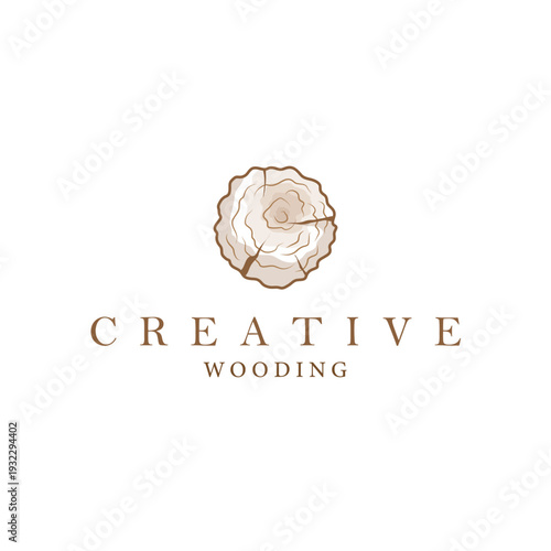 Handmade Wood Logo woodcut design for Famous Carpenter Furniture Brand