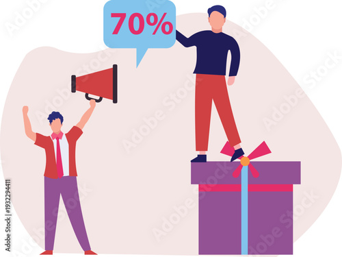 The boys is announcing 70% off on gift.