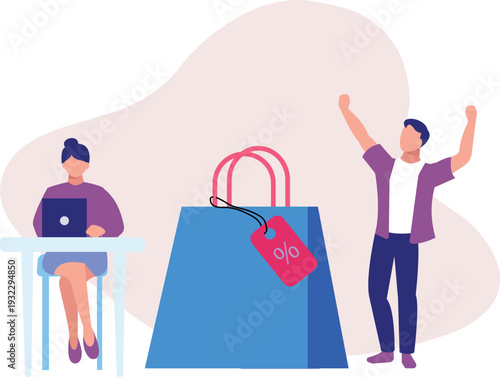 The boy is happy sale offer.