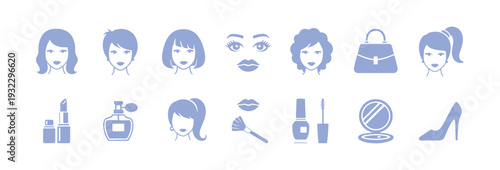 A collection of vector files featuring women and beauty icons

