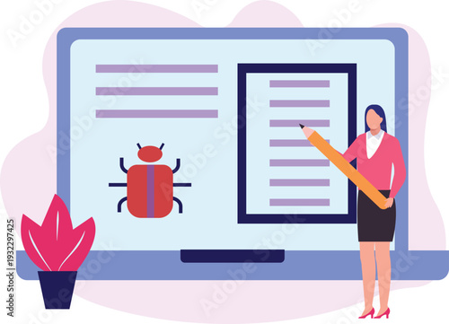 The girl pointing out the webpage