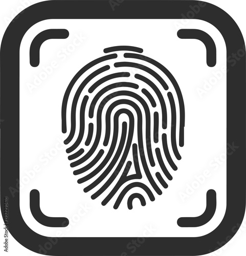 Fingerprint scan icon for biometric security and identification