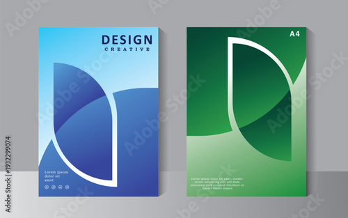 Cover template vector design, Brochure, Annual Report, Magazine, Poster, Corporate Presentation, Portfolio, Flyer, print ready green and blue colour, vector eps 10