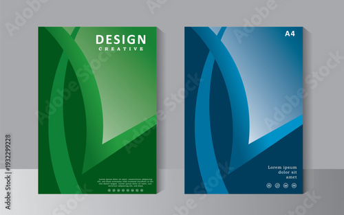 Brochure template vector design, Annual Report, Magazine, Poster, Corporate Presentation, Portfolio, Flyer, print ready green and blue colour, vector eps 10