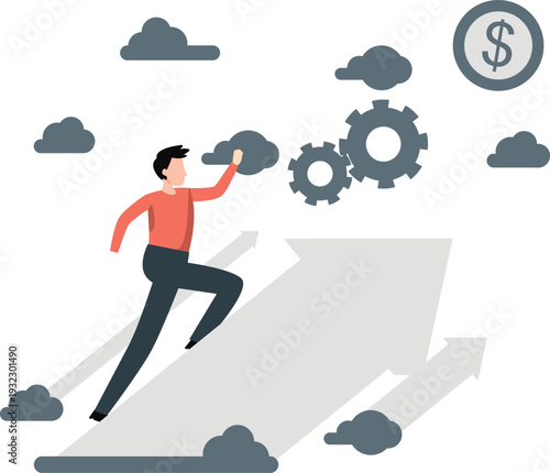 The boy is running to develop the business