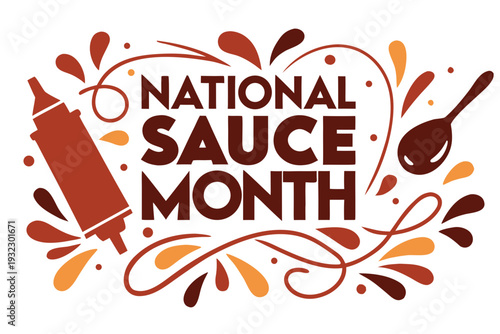National Sauce Month Food Celebration Vector Design