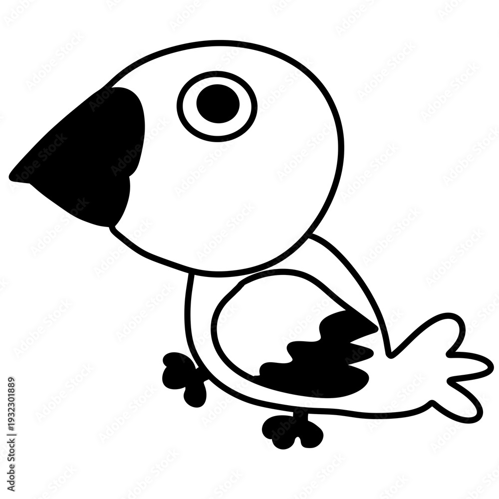 Obraz premium Strawberry Outline Coloring Page Simple Black and White Berry Illustration for Kids