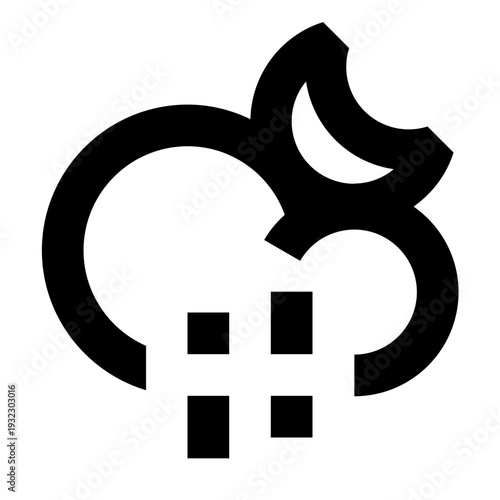 drizzle at night vector icon