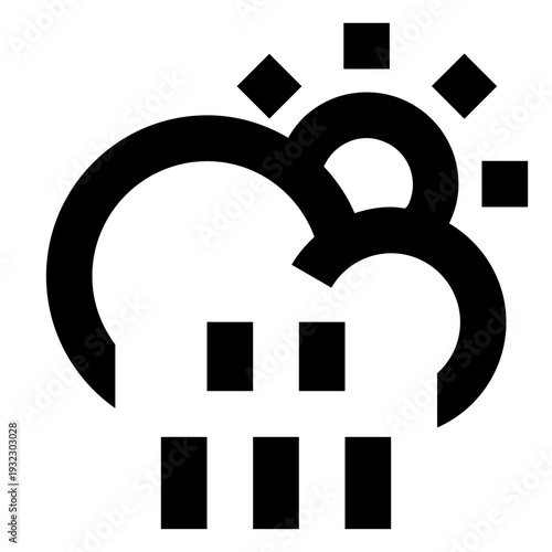 downpour raining at day vector icon