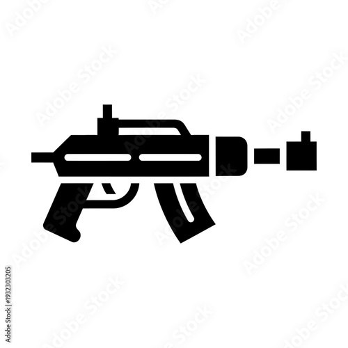 assault rifle glyph icon