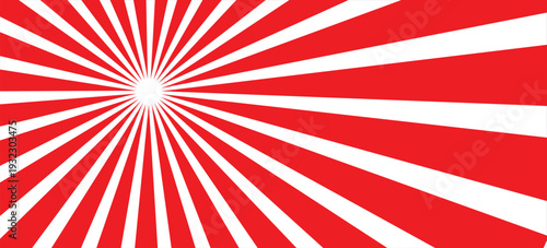 Abstract red and white banner design vector, dynamic sporty horizontal background template for media promotion or web banner