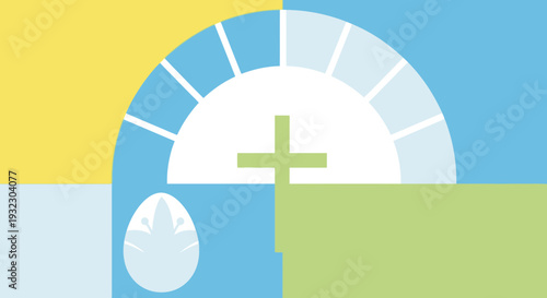 Minimal Easter Sunday Church Banner Vector Illustration