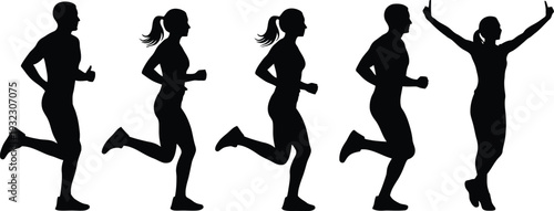 Walking Man Progression Silhouette Motion Sequence Set