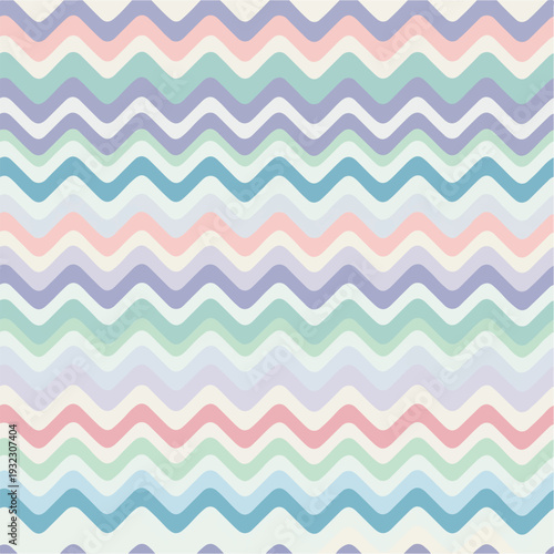 Soft wavy stripes in muted pastel shades arranged in horizontal layers