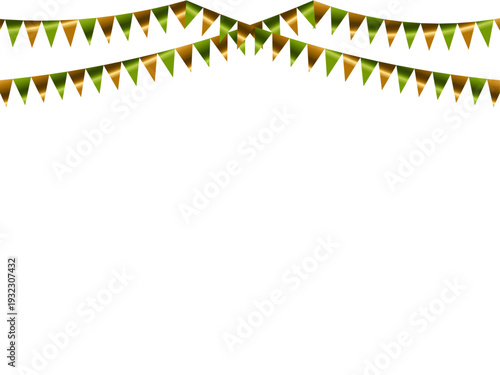 ガーランド三角、曲線、金4黄緑F5