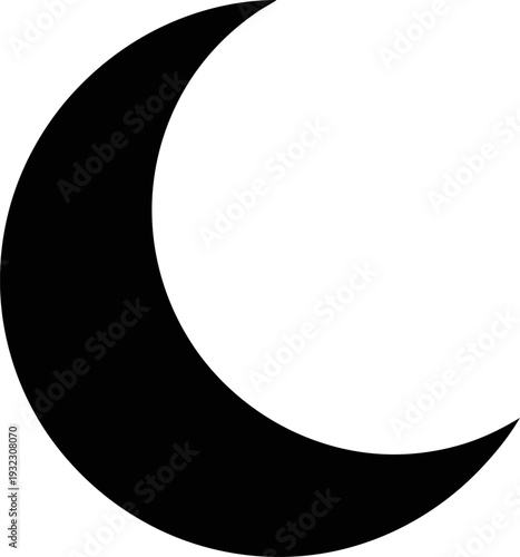 Ethereal lunar crescent shimmering in the celestial night sky minimalist graphic silhouette