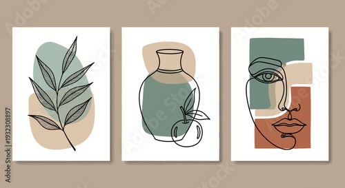 Minimalist Artistic Representations of Nature and Human Form.