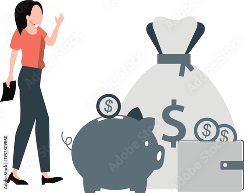 The girl is discuss about saving money