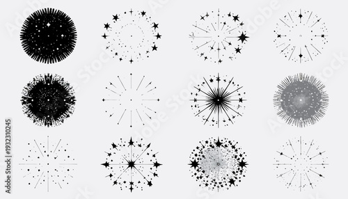Abstract Starburst Collection: Decorative Design Elements