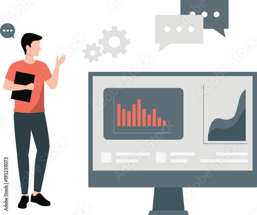 The boy is talking about graph