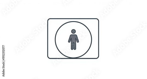A minimalist male and female toilet sign vector illustration featuring clean icons for gender-neutral or binary restroom identification