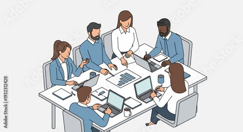 Group of Business Professionals in Meeting.