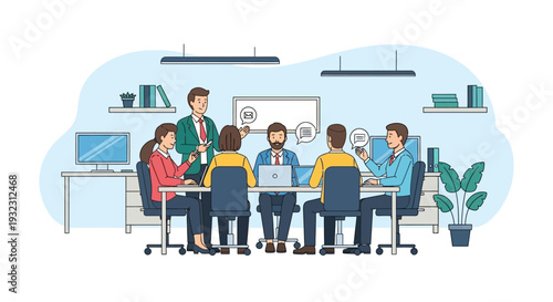 Group of People Working Together in Office.