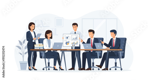 Business Meeting in a Modern Office.