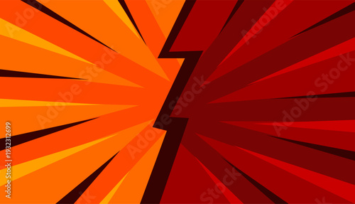 Dynamic comic book style background with contrasting colors.