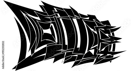 Abstract Black and White Geometric Design: Dynamic Movement and Sharp Edges