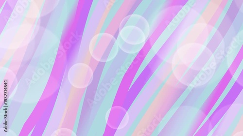 Abstract Animated Background with Diagonal Pastel Stripes and Floating Soft Bokeh Lights