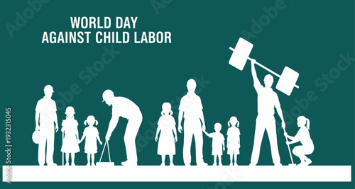 Labor day vector illustration for world day against child labor