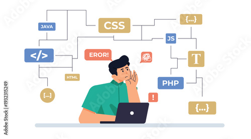 Web Developer Coding with Multiple Programming Languages and Frameworks to Build Responsive and Functional Digital Applications