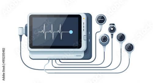 ECG Machine Monitor Heartbeat Electrocardiogram Medical Equipment