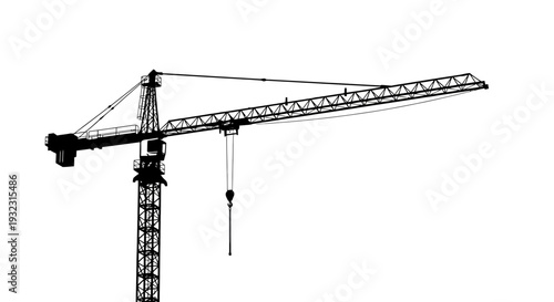 Construction Crane Silhouette - Industrial Building Equipment