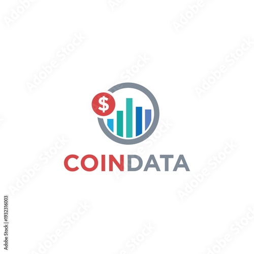 Coin Data Logo Vector Simple Business