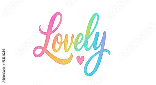 Colorful lovely hand drawn lettering with heart symbol